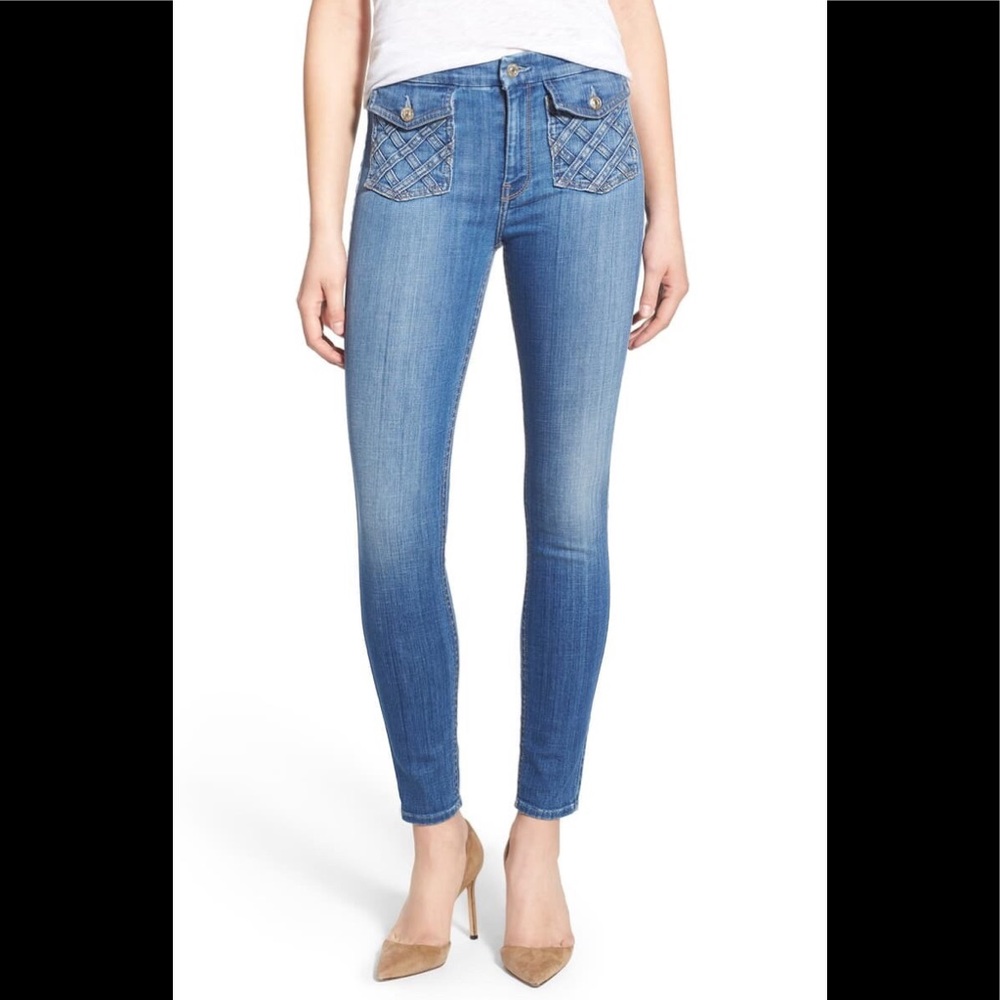 7 For All Mankind | Lattice Pocket Skinny Jeans